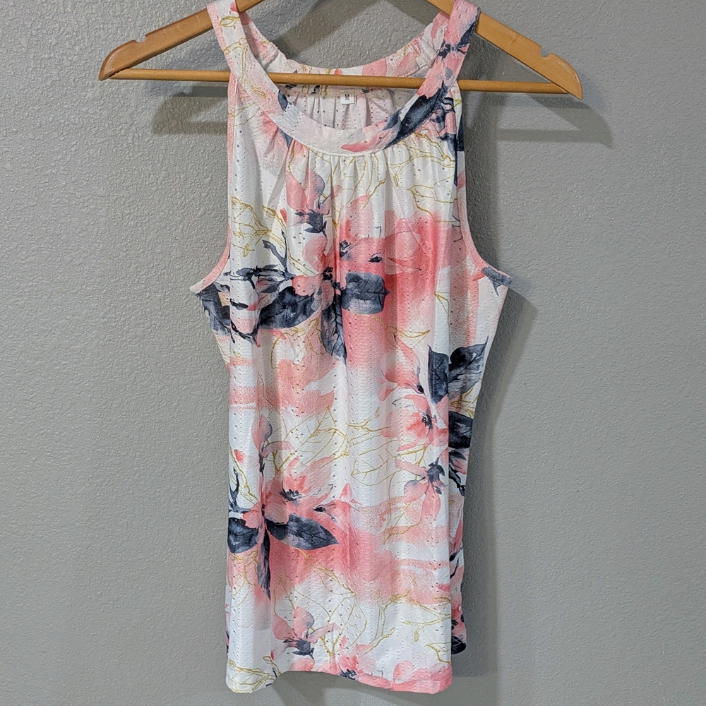 🎁 Bundle Only! 🎁 Floral Racerback Tank Top - Pink & Navy